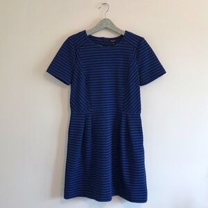 Madewell Gallerist Ponte Dress Blue Stripe
